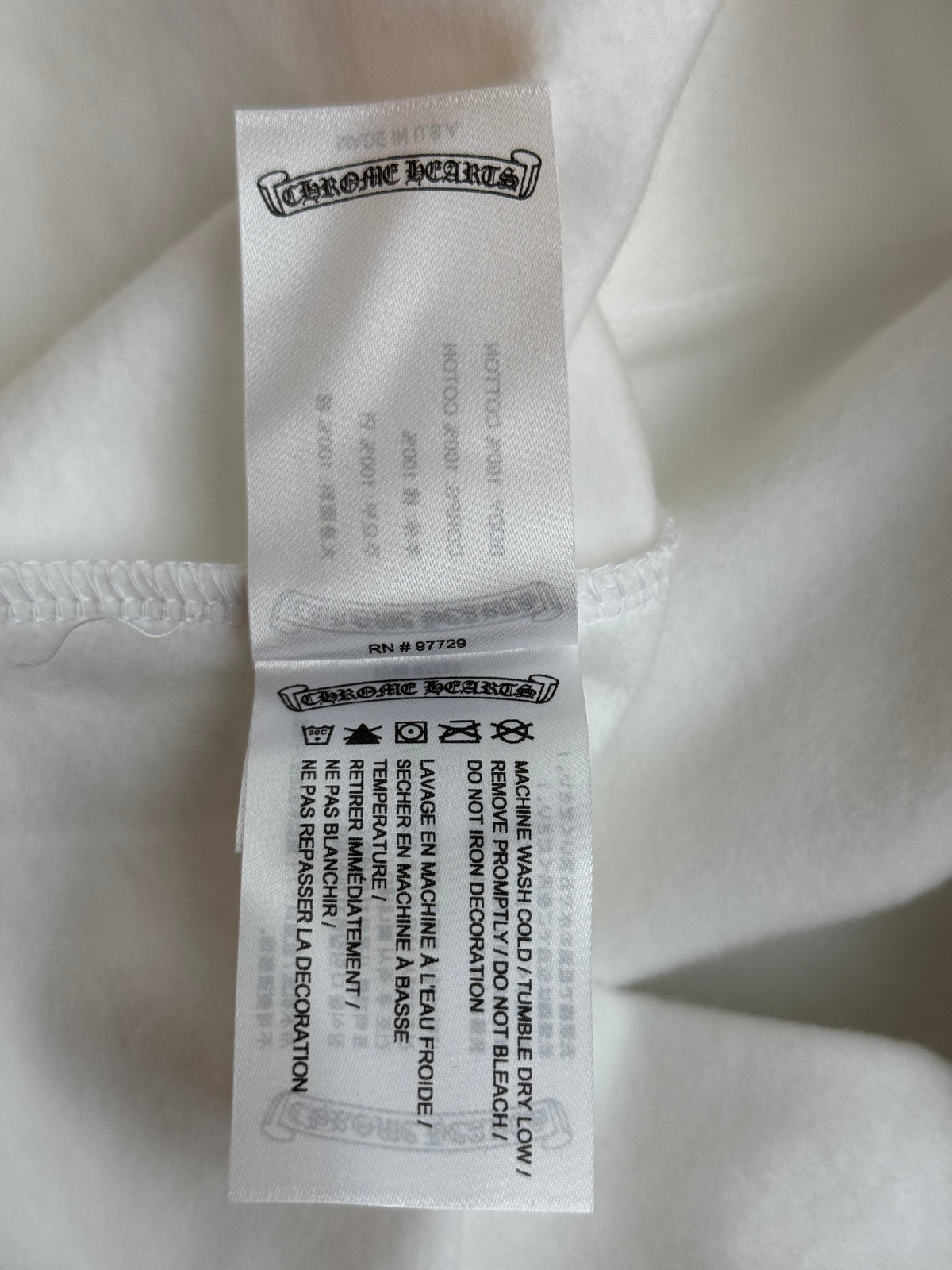 Chrome Hearts White & Silver Foil Script Logo Hoodie
