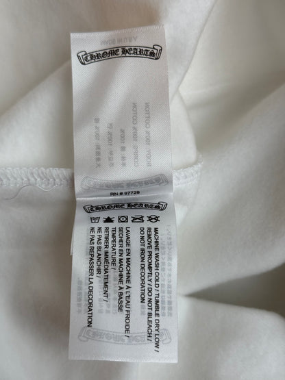 Chrome Hearts White & Silver Foil Script Logo Hoodie