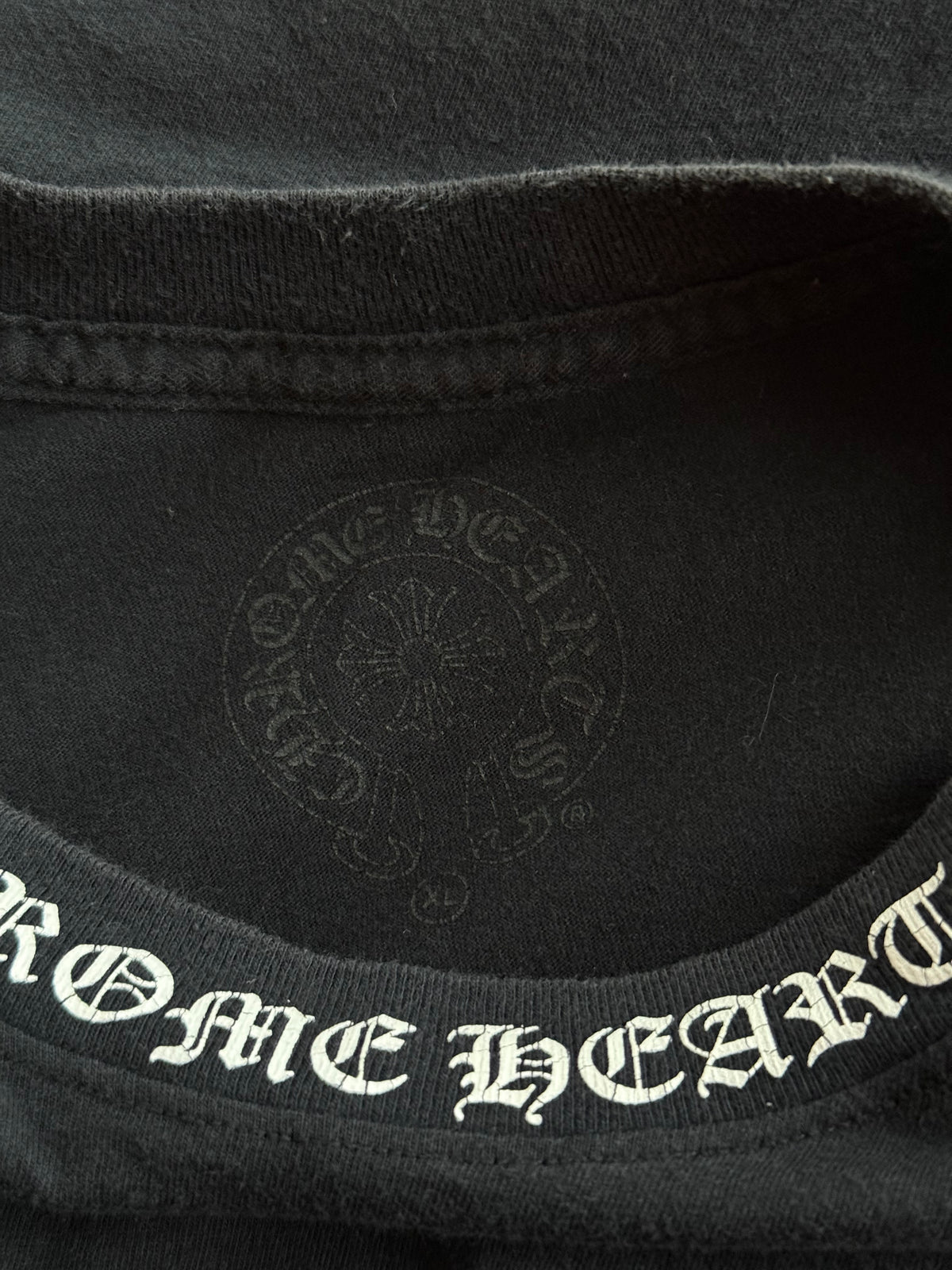 Chrome Hearts Black & White Neck Logo Longsleeve T-Shirt