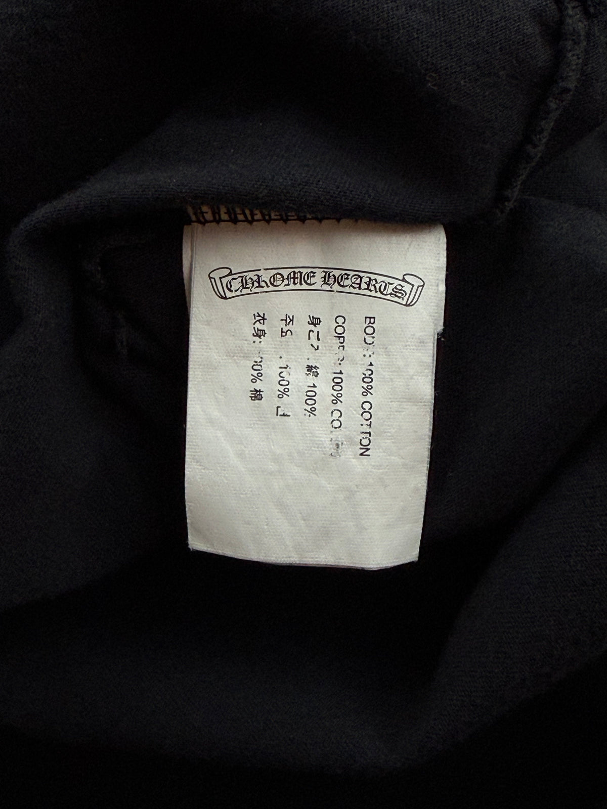 Chrome Hearts Black & White Neck Logo Longsleeve T-Shirt