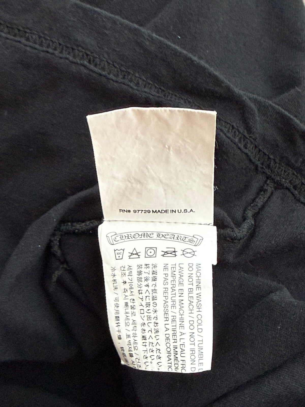 Chrome Hearts Black & White Neck Logo Longsleeve T-Shirt