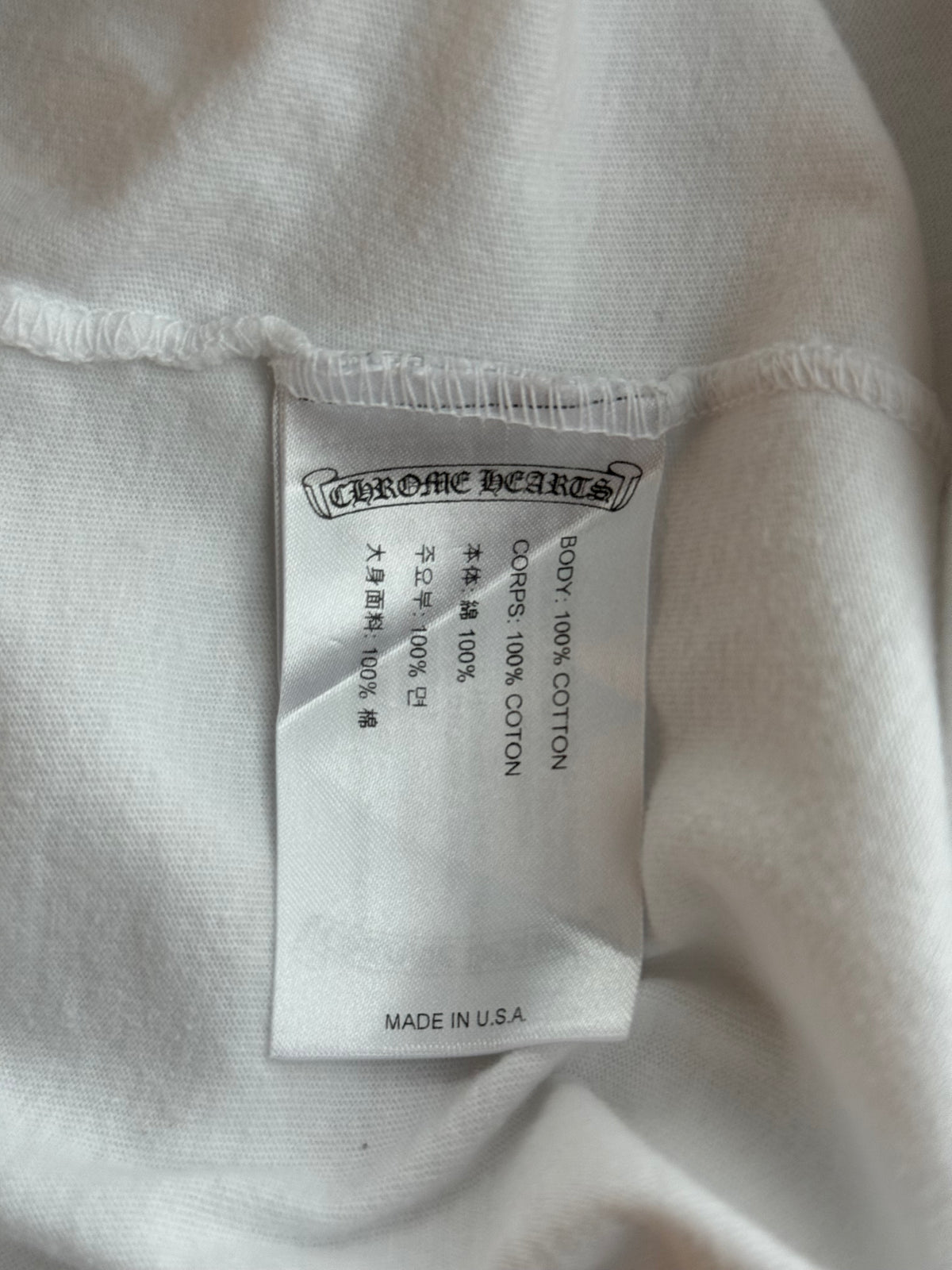 Chrome Hearts White & Yellow Eyechart Graphic T-Shirt