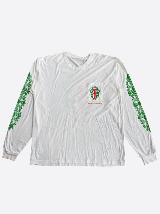 Chrome Hearts White, Green & Red Dagger Longsleeve T-Shirt