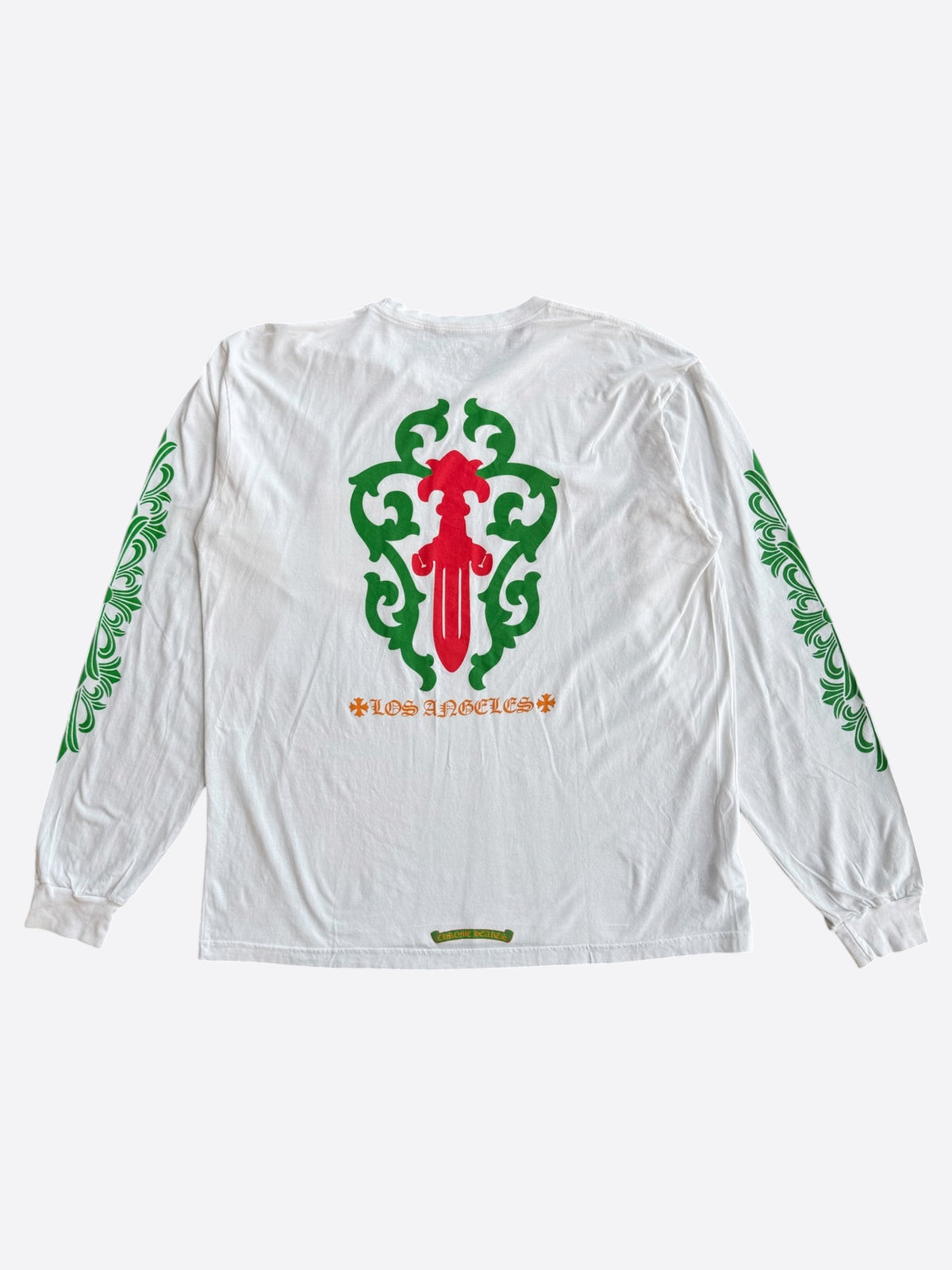 Chrome Hearts White, Green & Red Dagger Longsleeve T-Shirt