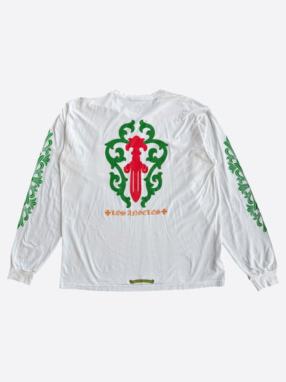 Chrome Hearts White, Green & Red Dagger Longsleeve T-Shirt