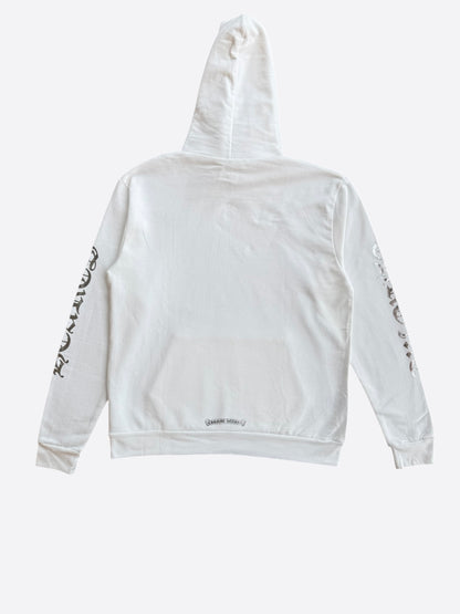 Chrome Hearts White & Silver Foil Script Logo Hoodie