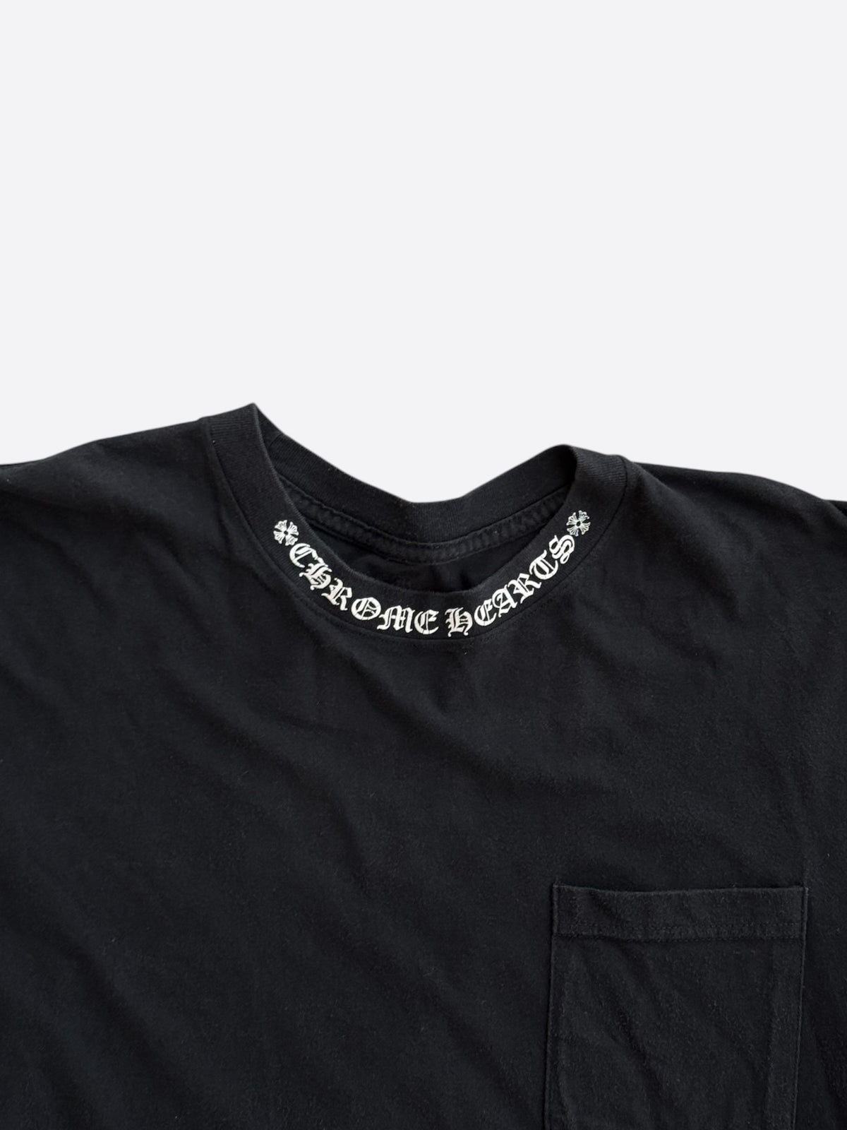 Chrome Hearts Black & White Neck Logo Longsleeve T-Shirt