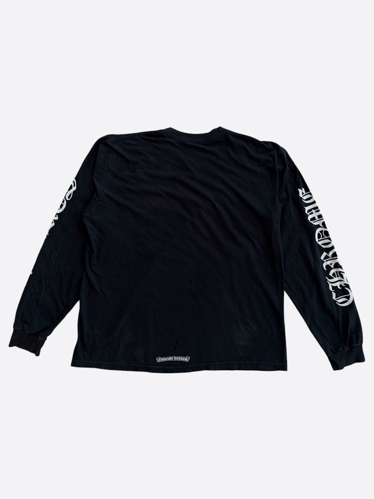 Chrome Hearts Black & White Neck Logo Longsleeve T-Shirt