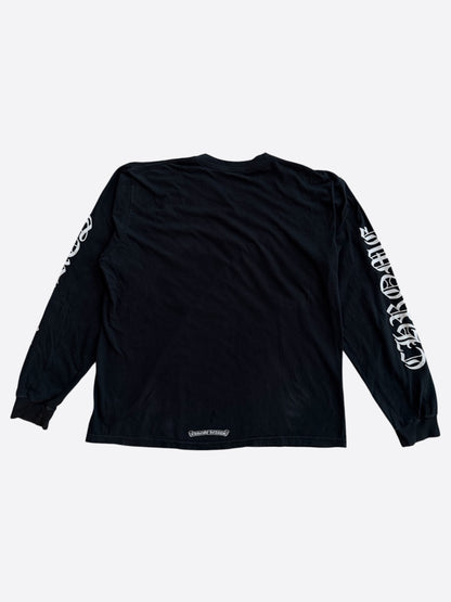 Chrome Hearts Black & White Neck Logo Longsleeve T-Shirt