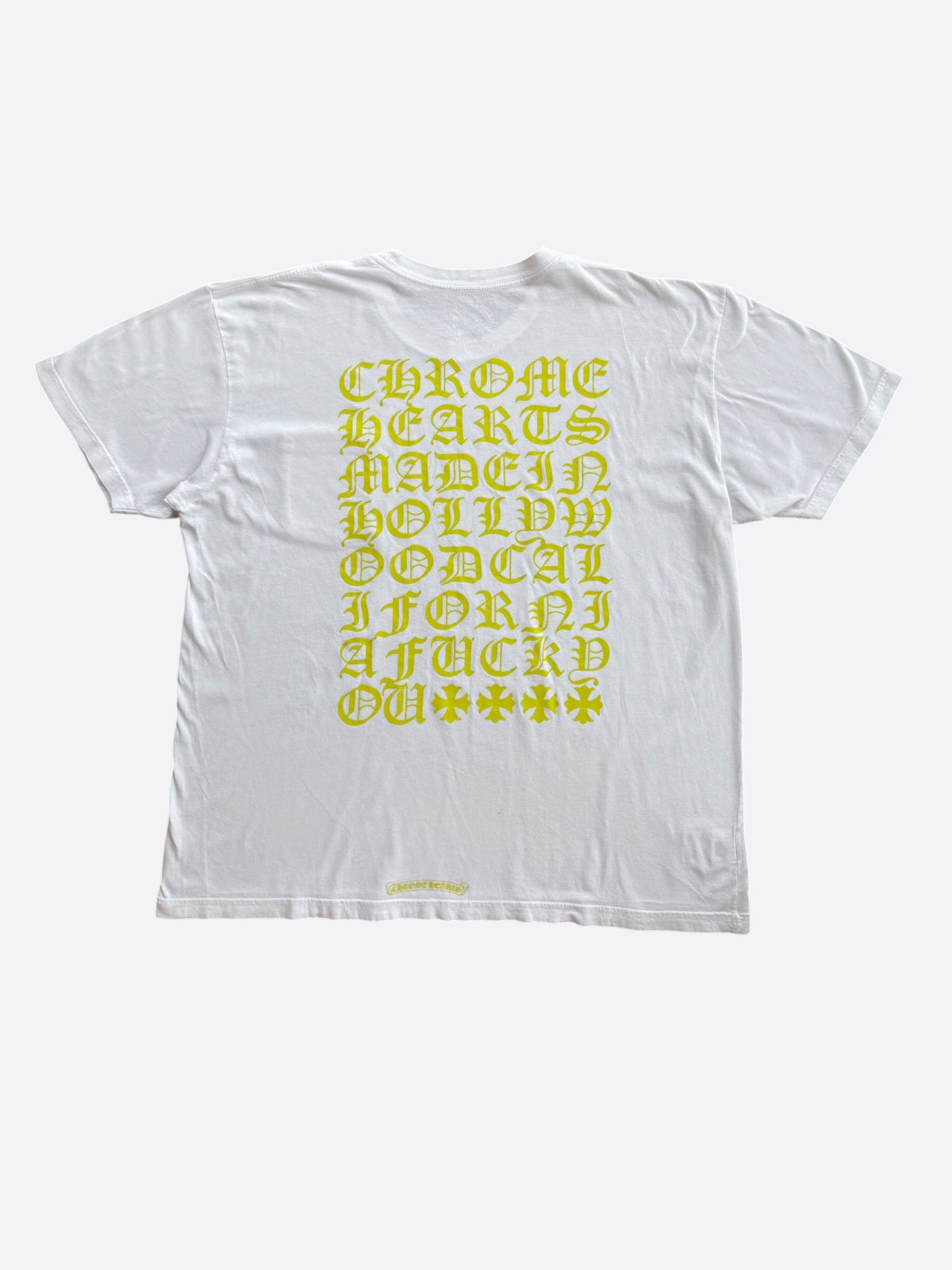 Chrome Hearts White & Yellow Eyechart Graphic T-Shirt