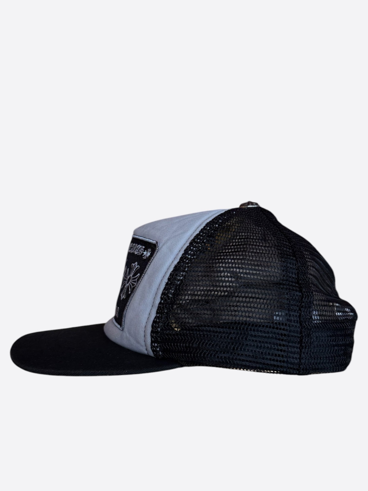 Chrome Hearts Black & White Hollywood Trucker Hat