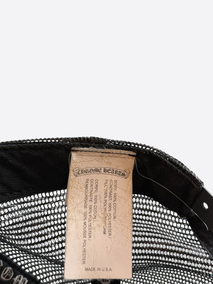Chrome Hearts Black & White Hollywood Trucker Hat
