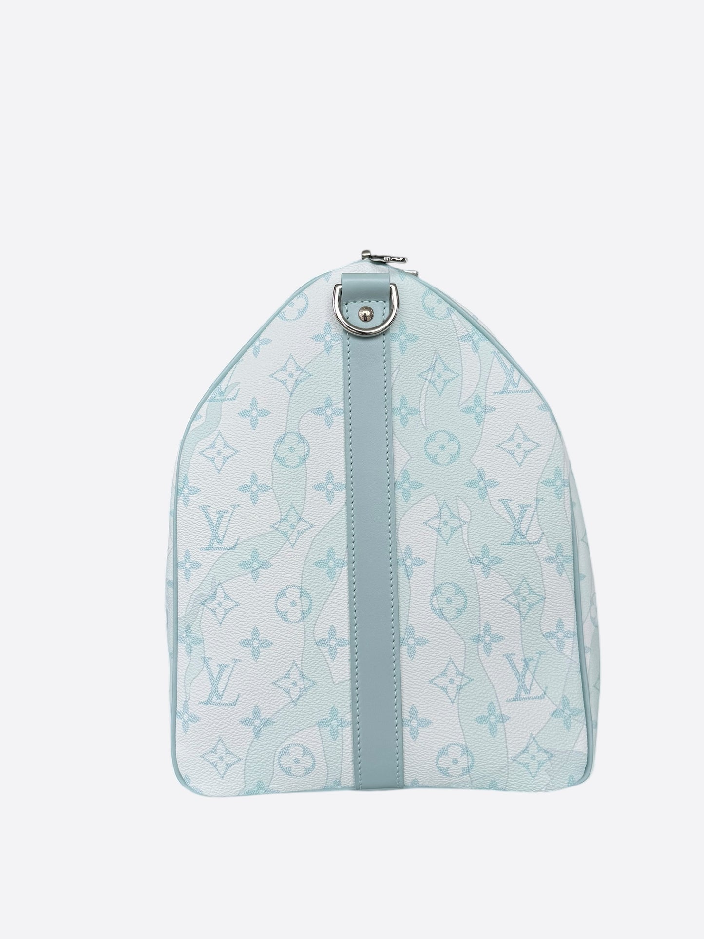 Louis Vuitton White & Blue Aquagarden Monogram Keepall 50