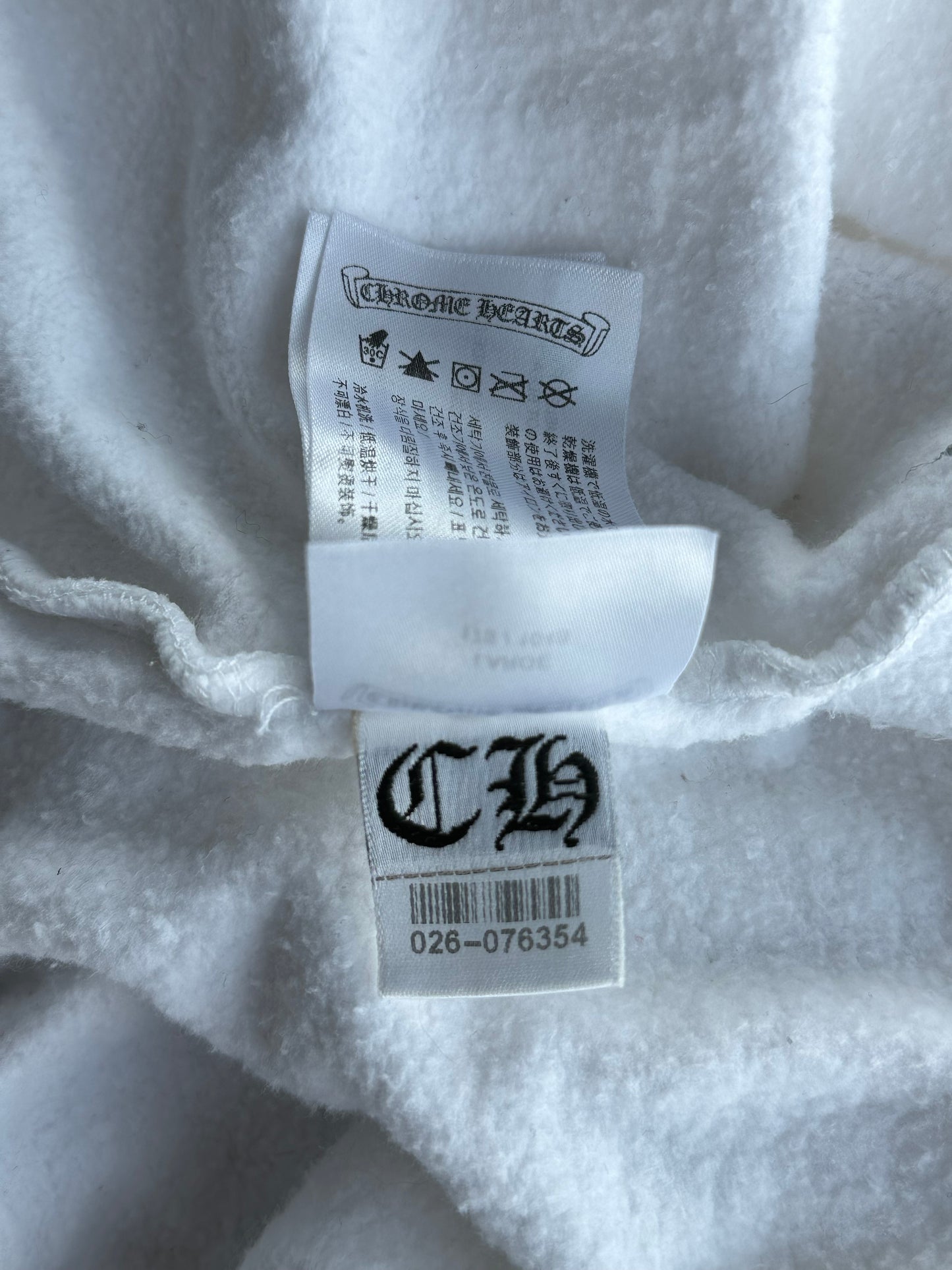Chrome Hearts White Glow In The Dark Horseshoe Logo Hoodie