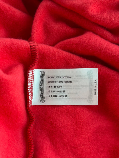 Chrome Hearts Red & White Scroll Logo Hoodie