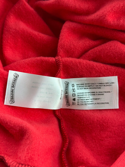 Chrome Hearts Red & White Scroll Logo Hoodie