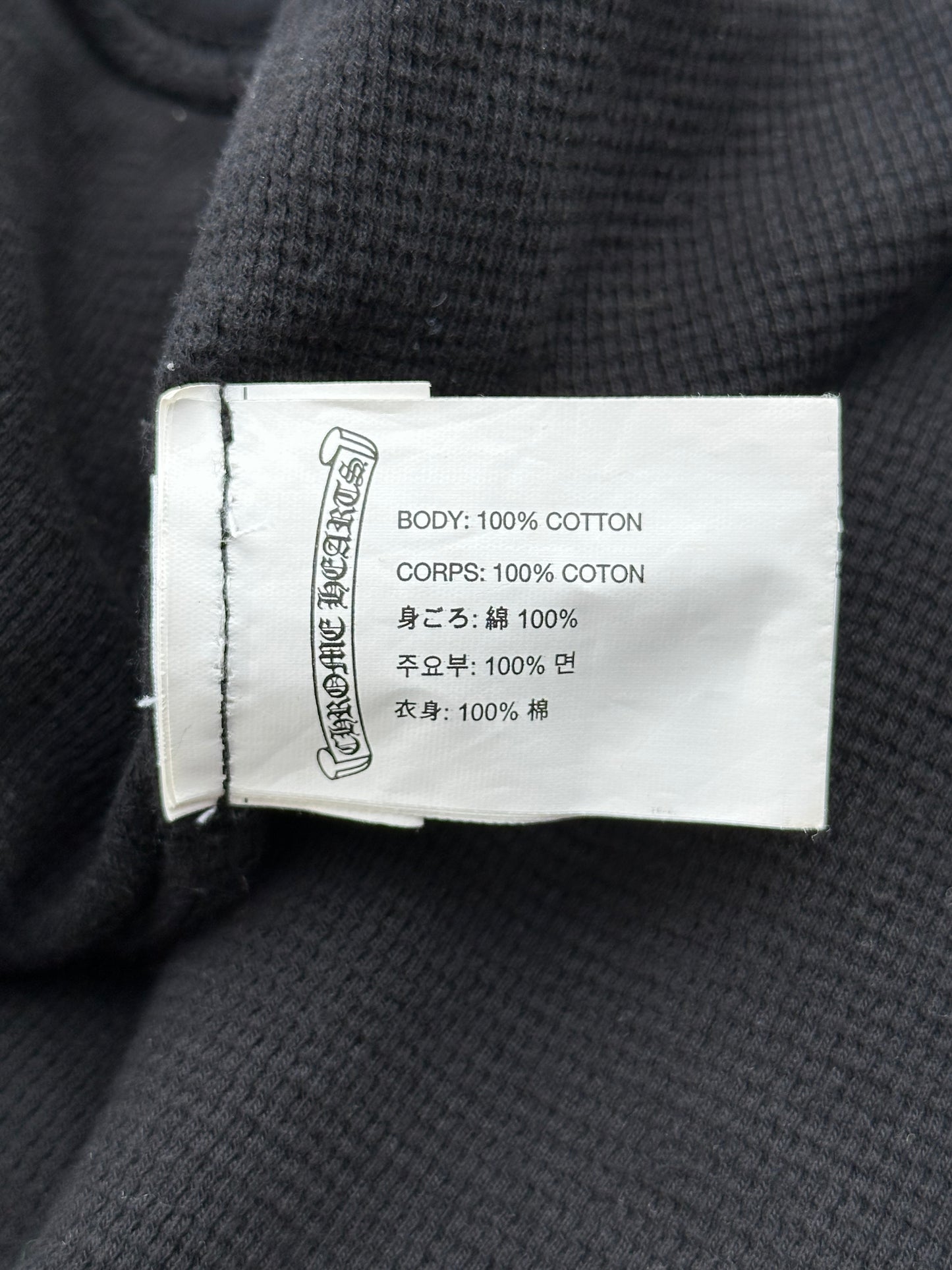 Chrome Hearts Black & White Los Angeles Horseshoe Logo Thermal Zip Up Hoodie
