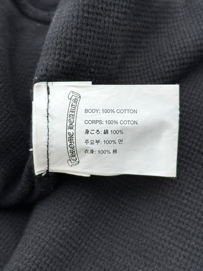 Chrome Hearts Black & White Los Angeles Horseshoe Logo Thermal Zip Up Hoodie