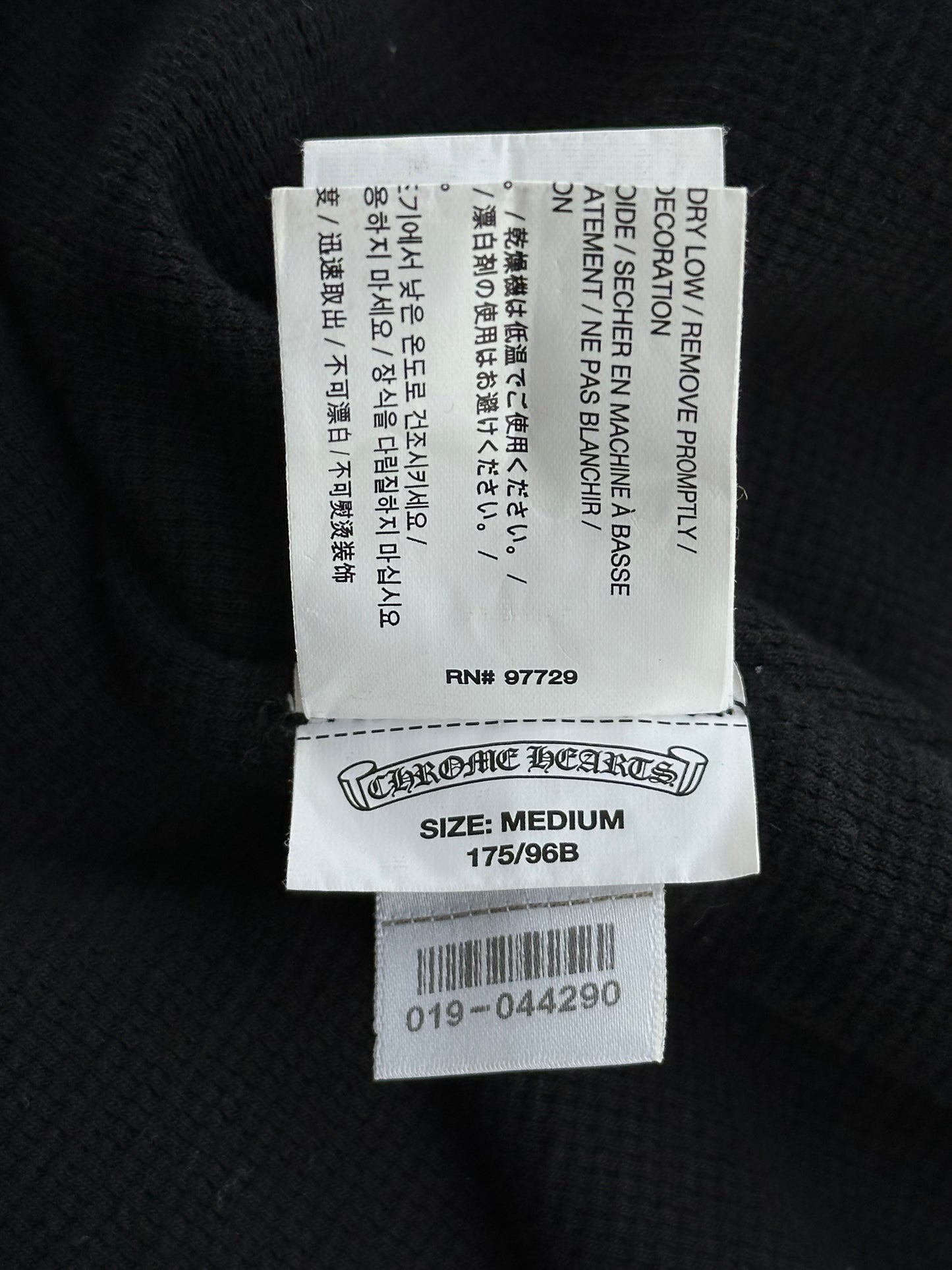 Chrome Hearts Black & White Los Angeles Horseshoe Logo Thermal Zip Up Hoodie