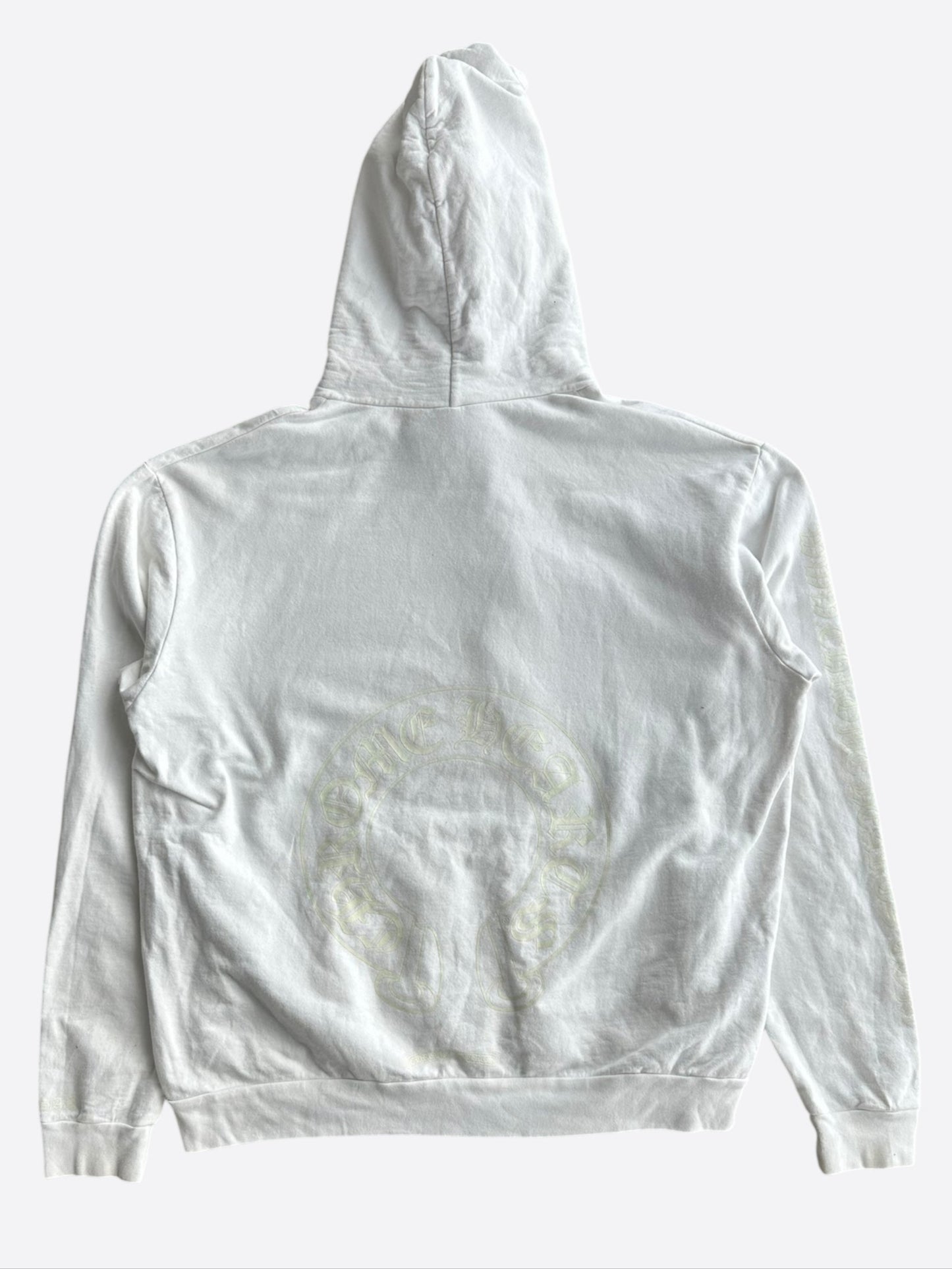 Chrome Hearts White Glow In The Dark Horseshoe Logo Hoodie