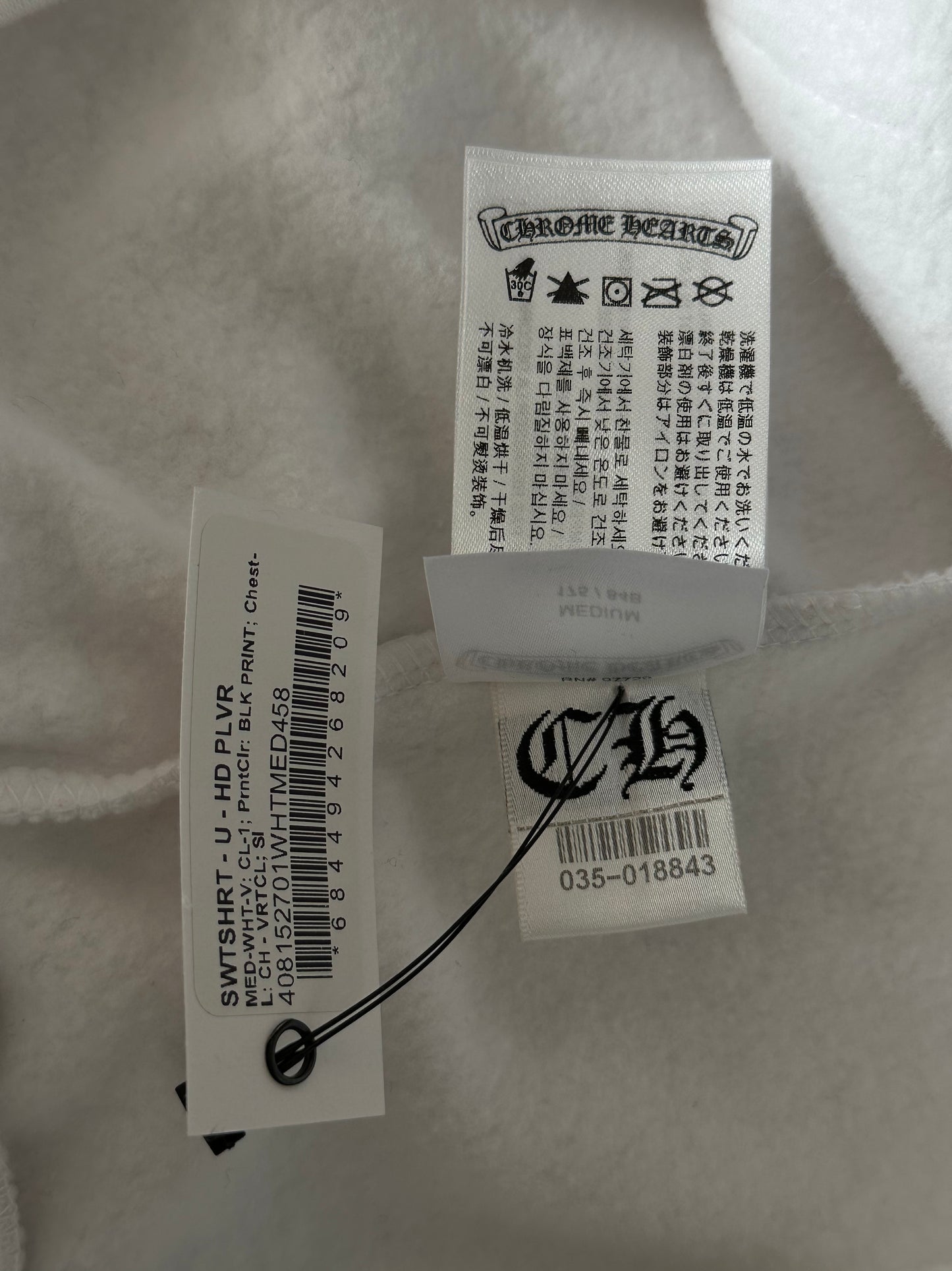 Chrome Hearts White & Black Script Logo Hoodie