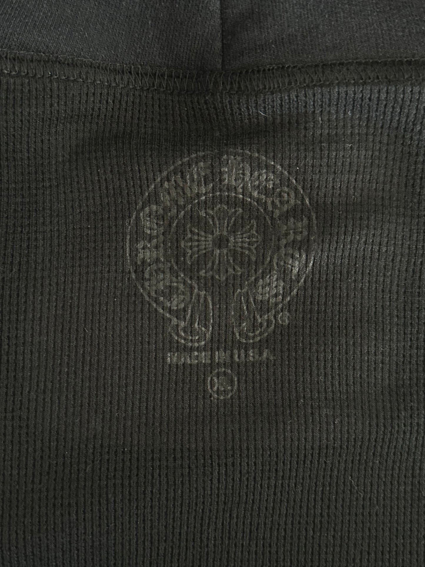 Chrome Hearts Black & Blue Script Logo Thermal Zip Up Hoodie