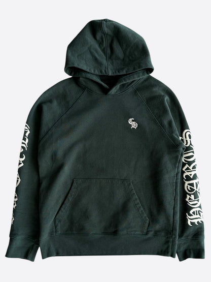 Chrome Hearts Green & White Embroidered Logo Hoodie