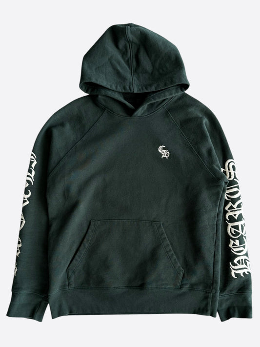 Chrome Hearts Green & White Embroidered Logo Hoodie