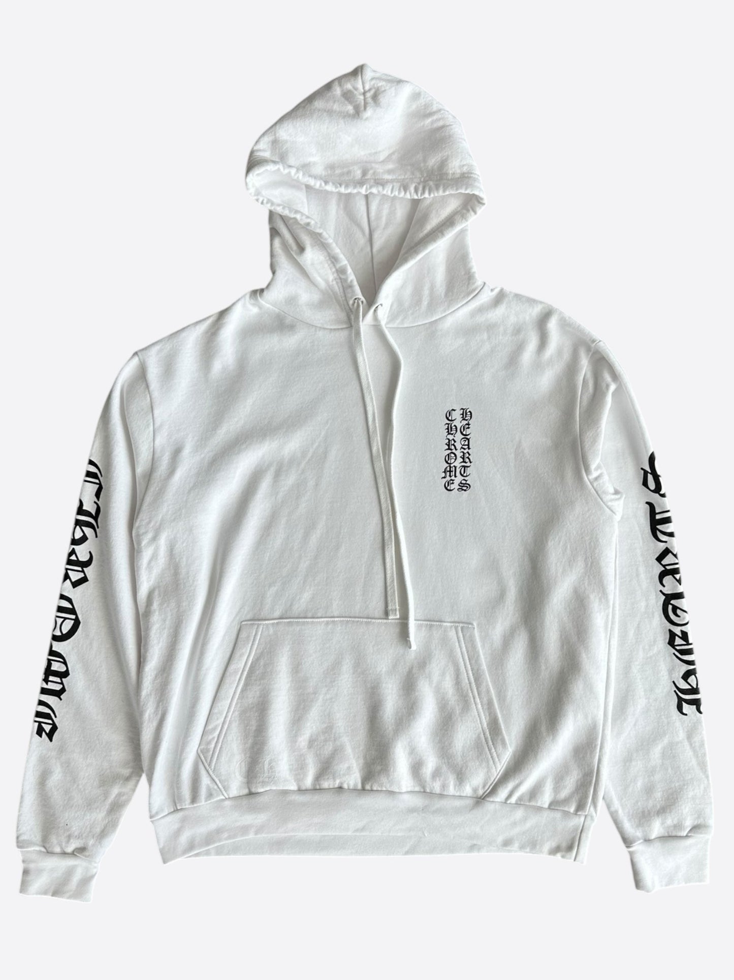 Chrome Hearts White & Black Script Logo Hoodie