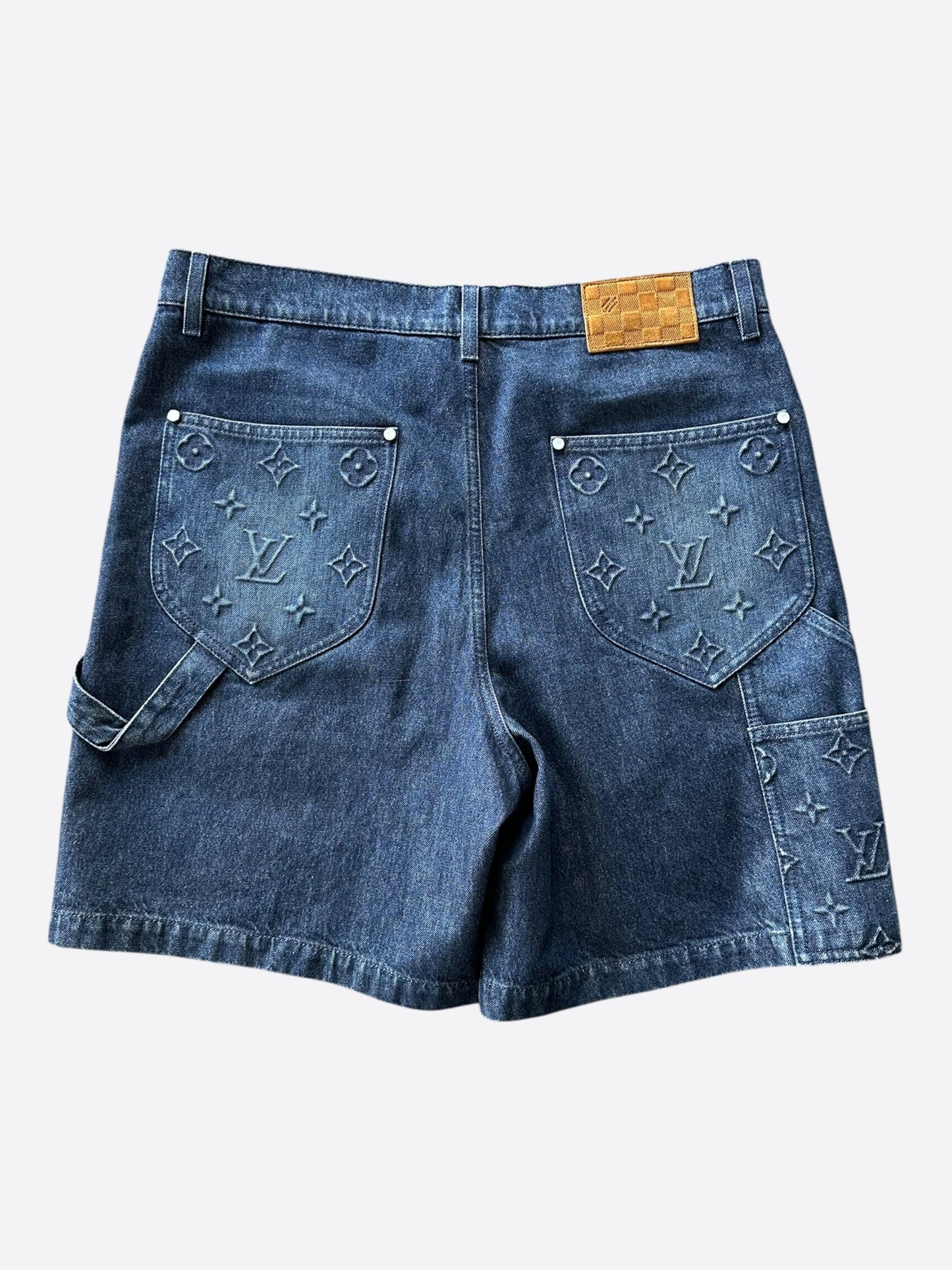Louis Vuitton Blue Monogram Carpenter Denim Shorts