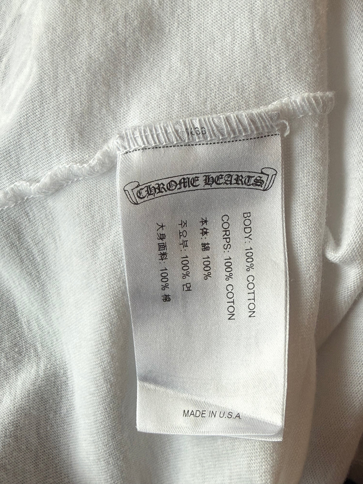 Chrome Hearts White & Black Neck Logo T-Shirt