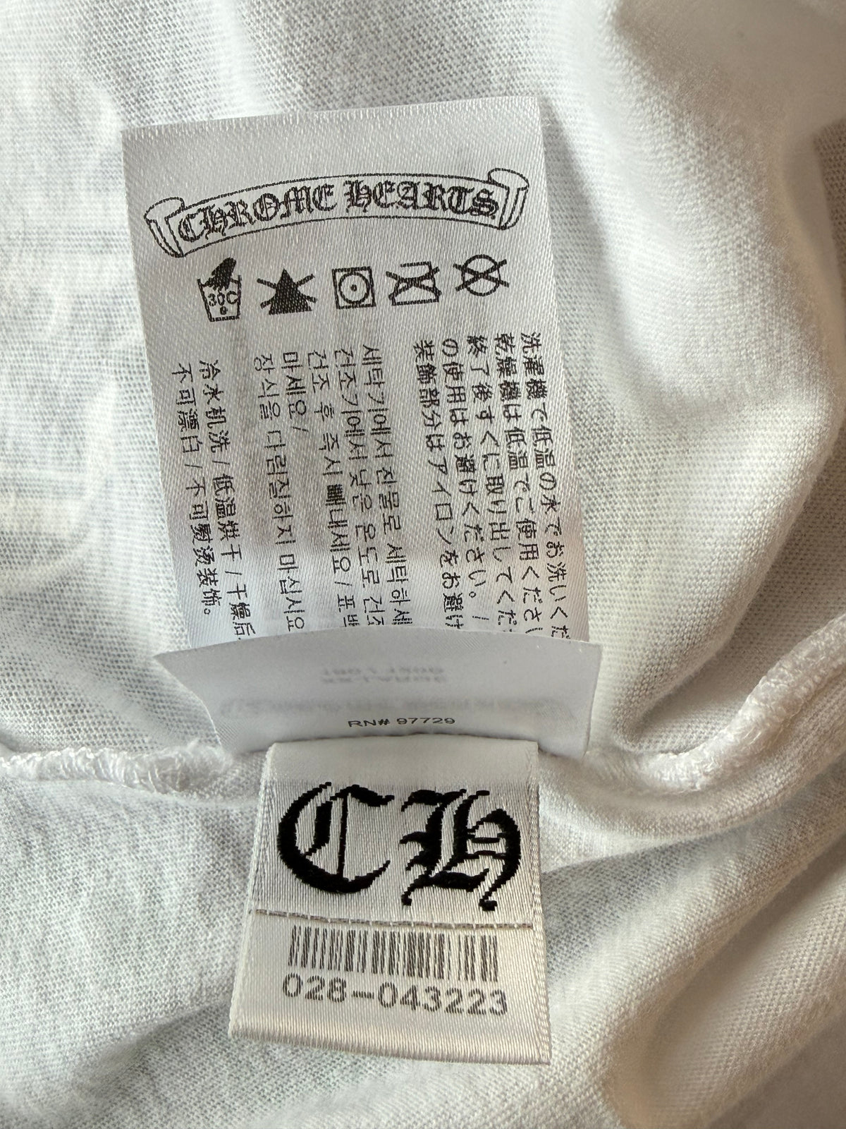 Chrome Hearts White & Black Neck Logo T-Shirt