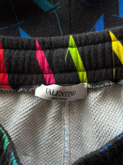 Valentino Black & Multicolor Logo Bermuda Shorts