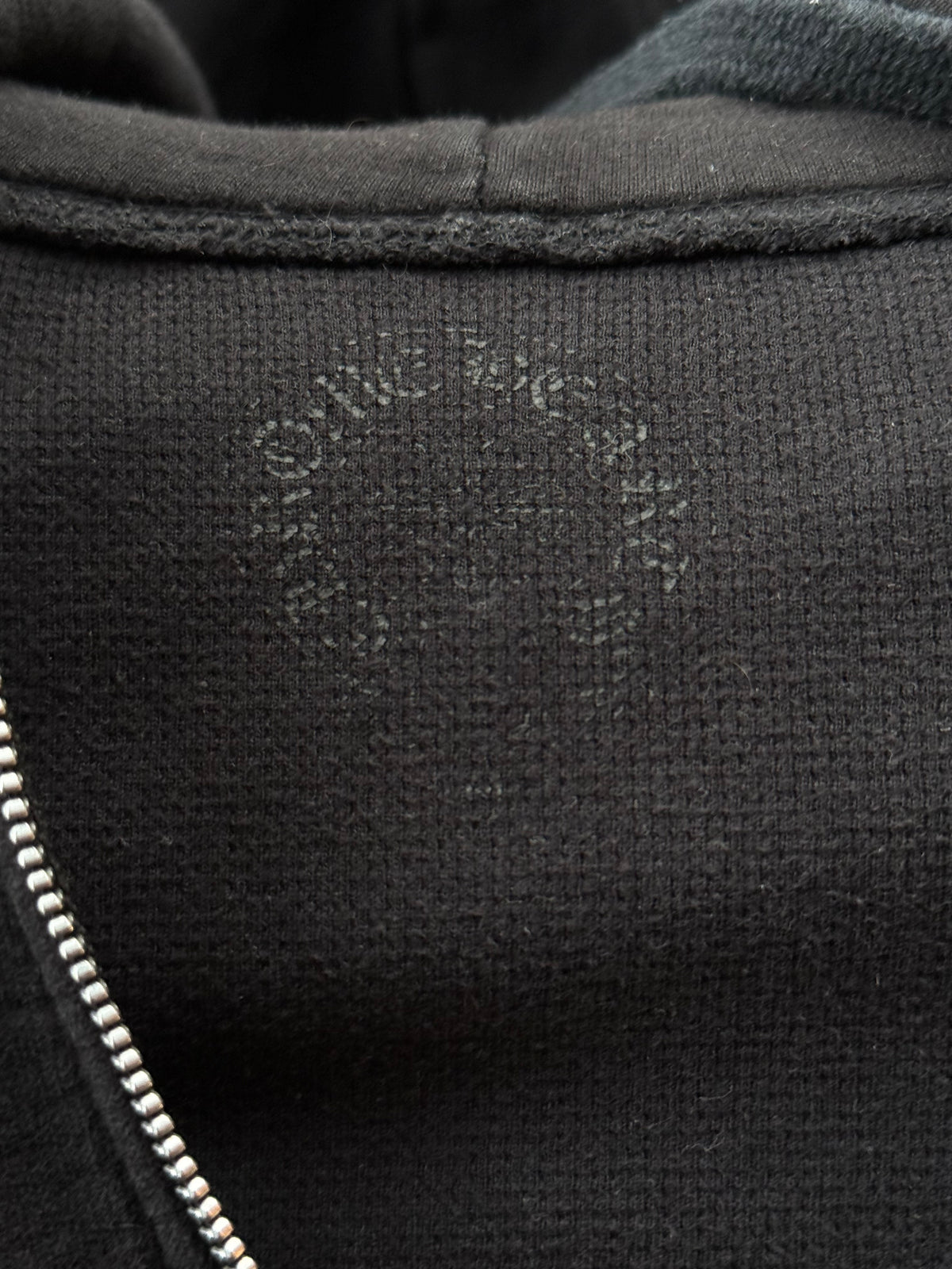 Chrome Hearts Black & White Triple Cross Graphic Thermal Zip Up Hoodie