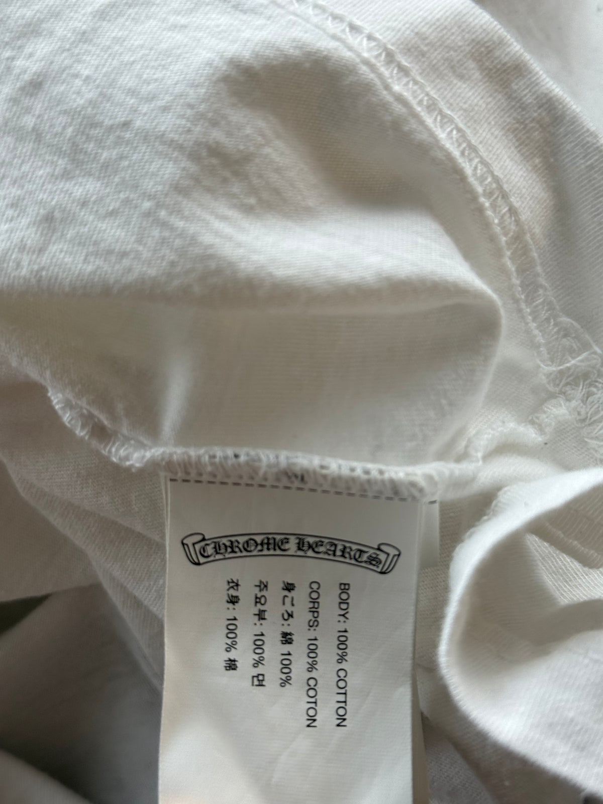 Chrome Hearts White & Black Dagger Logo T-Shirt