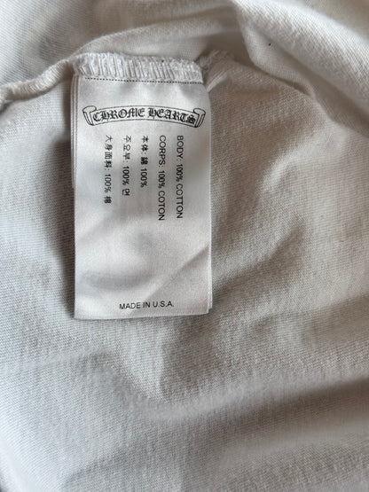 Chrome Hearts White & Black Neck Logo Longsleeve T-Shirt