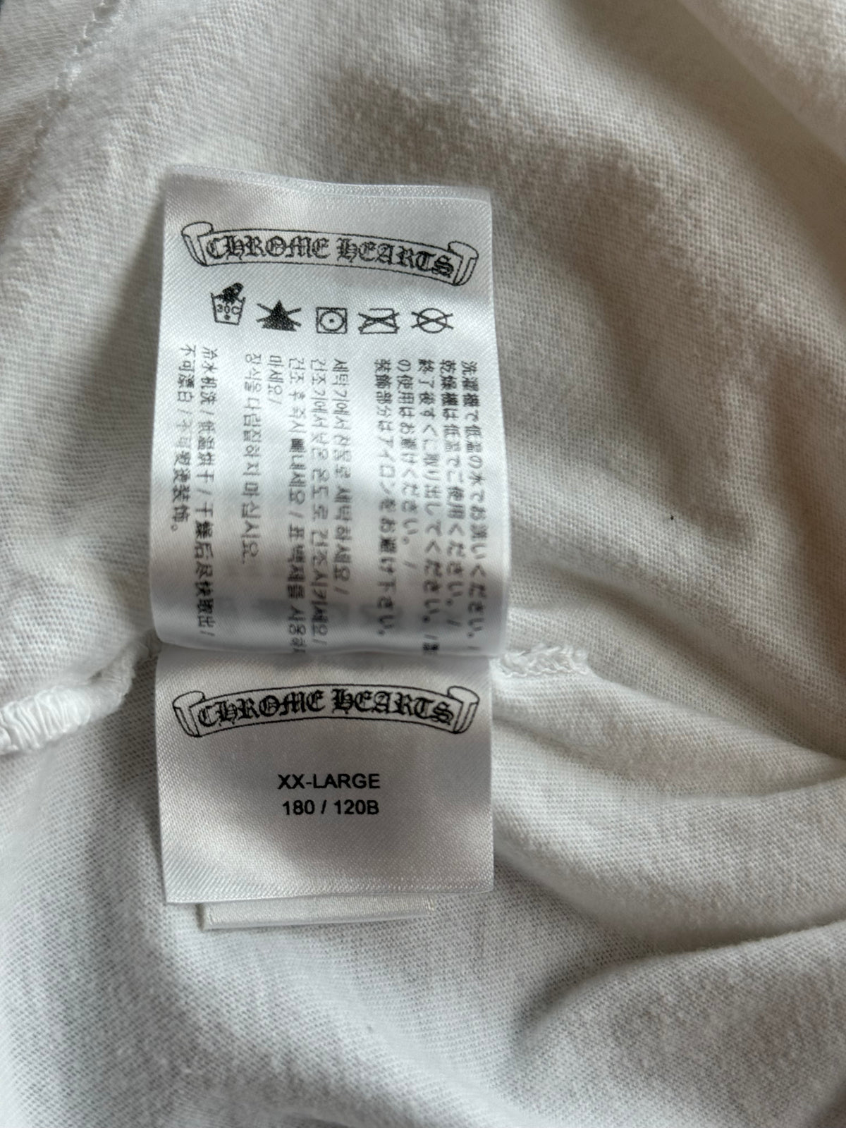 Chrome Hearts White & Black Neck Logo Longsleeve T-Shirt