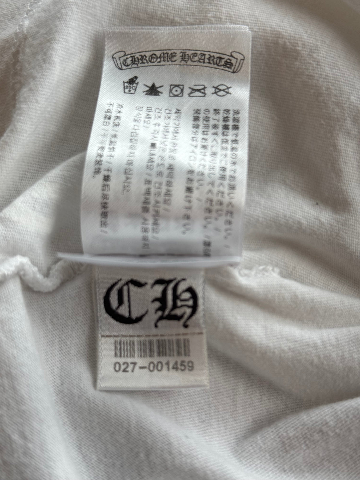 Chrome Hearts White & Black Neck Logo Longsleeve T-Shirt