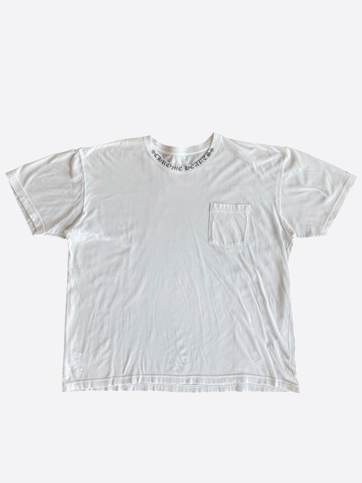 Chrome Hearts White & Black Neck Logo T-Shirt