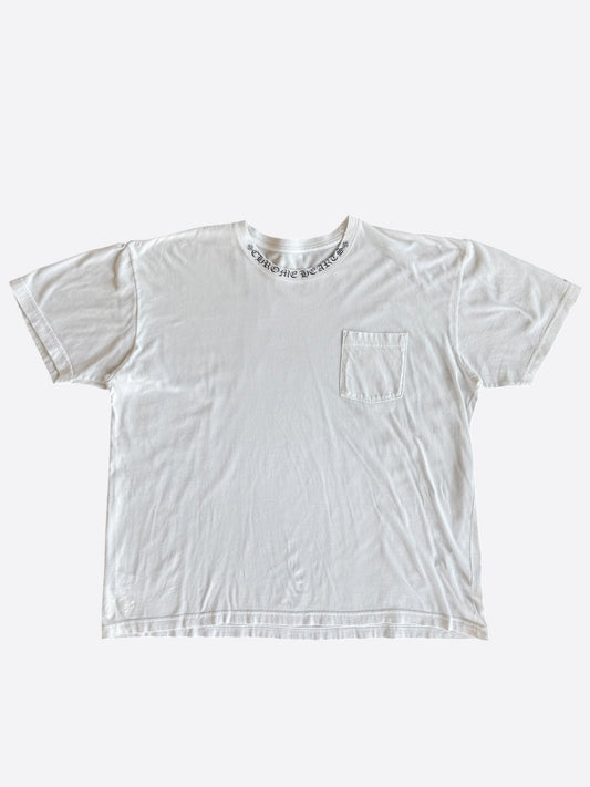 Chrome Hearts White & Black Neck Logo T-Shirt