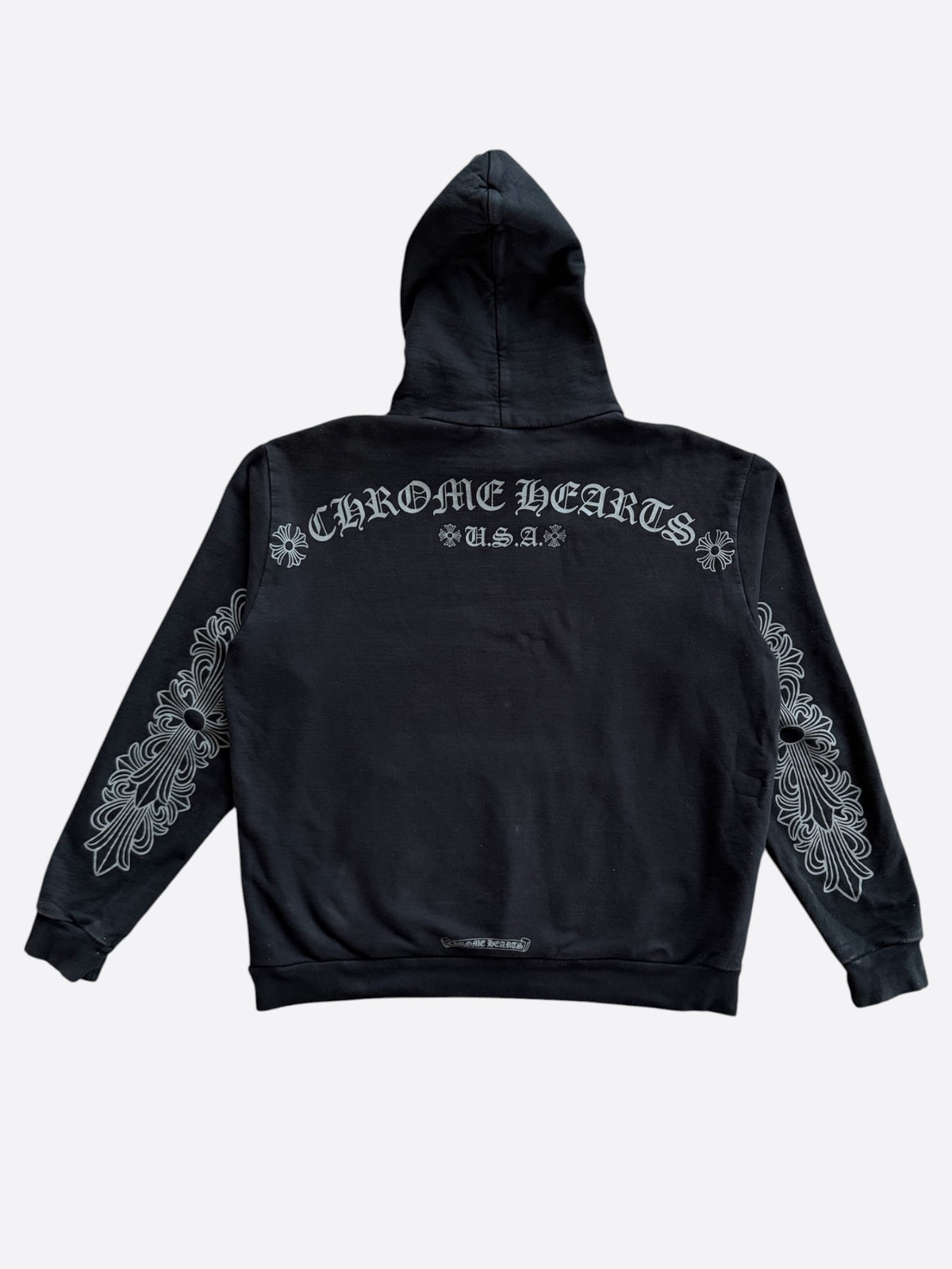 Chrome Hearts Black & Grey Friends & Family Floral Logo Hoodie