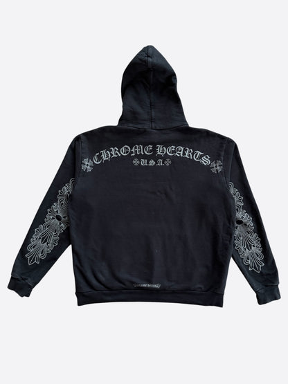 Chrome Hearts Black & Grey Friends & Family Floral Logo Hoodie
