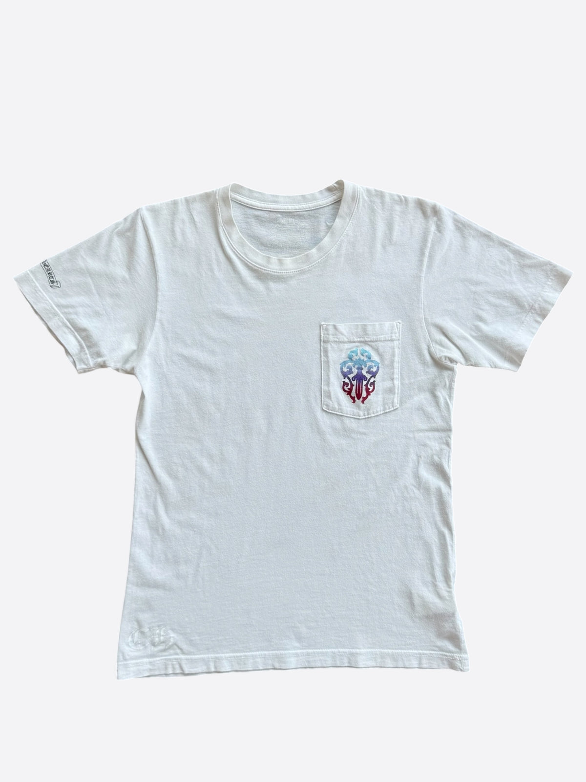 Chrome Hearts White Gradient Dagger Logo T-Shirt