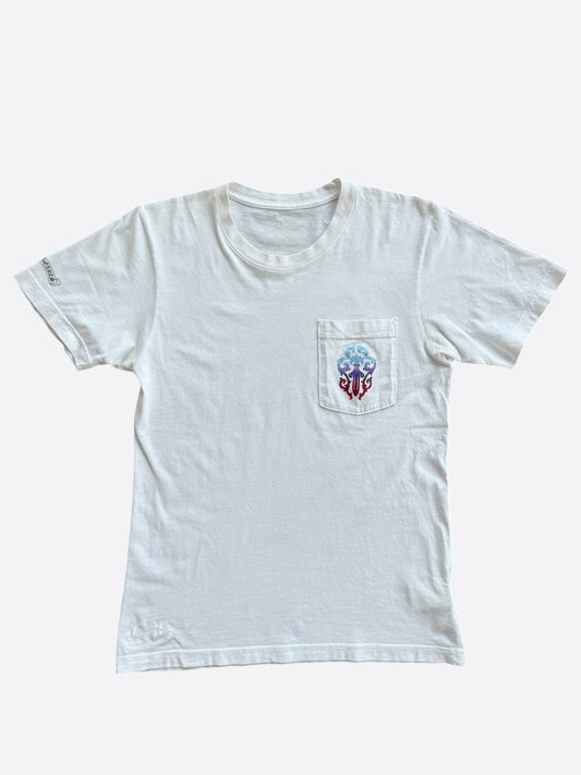 Chrome Hearts White Gradient Dagger Logo T-Shirt