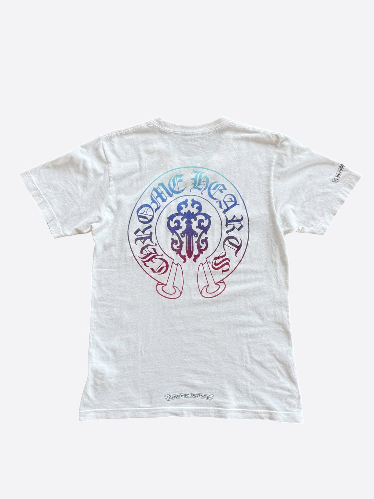Chrome Hearts White Gradient Dagger Logo T-Shirt