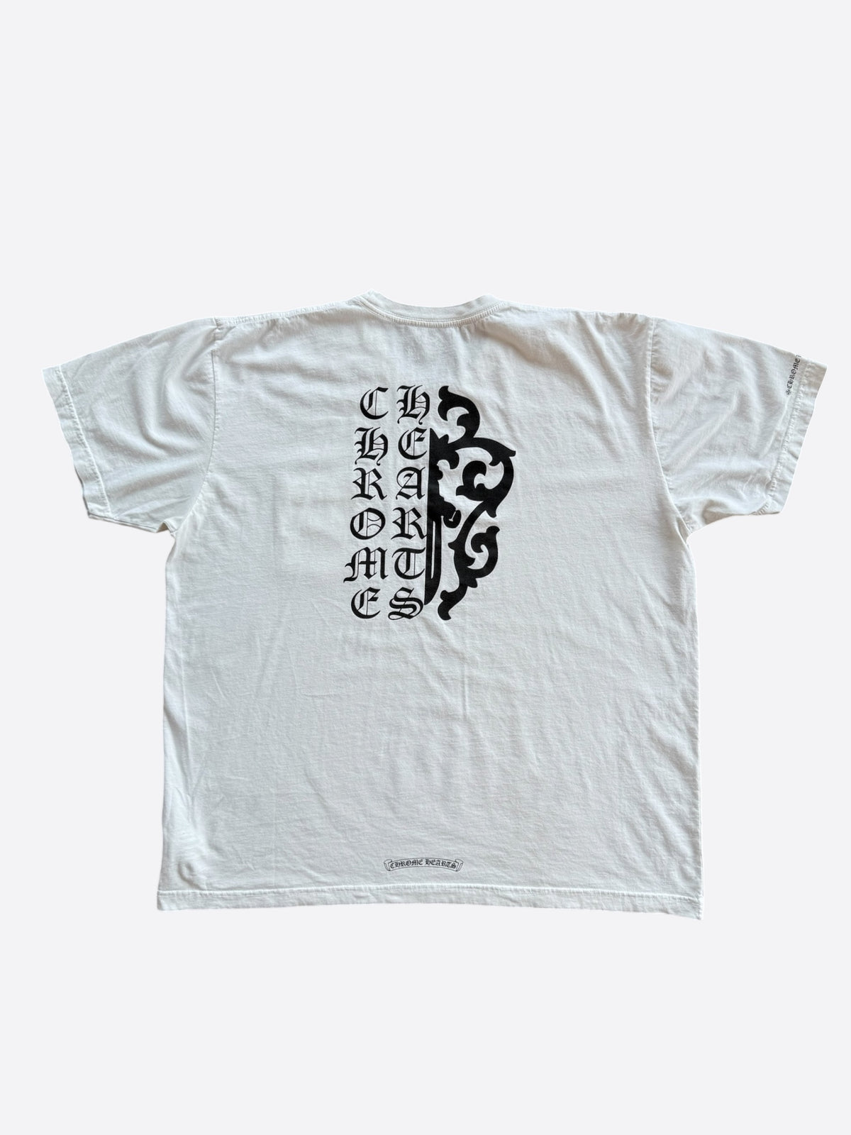 Chrome Hearts White & Black Dagger Logo T-Shirt