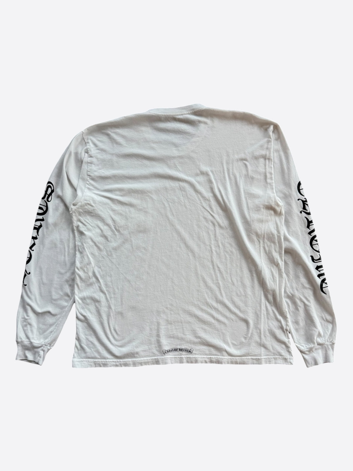 Chrome Hearts White & Black Neck Logo Longsleeve T-Shirt