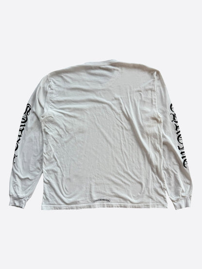 Chrome Hearts White & Black Neck Logo Longsleeve T-Shirt