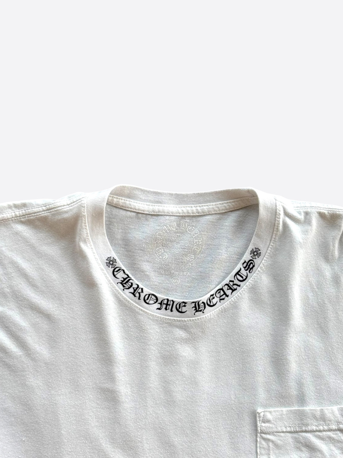 Chrome Hearts White & Black Neck Logo Longsleeve T-Shirt