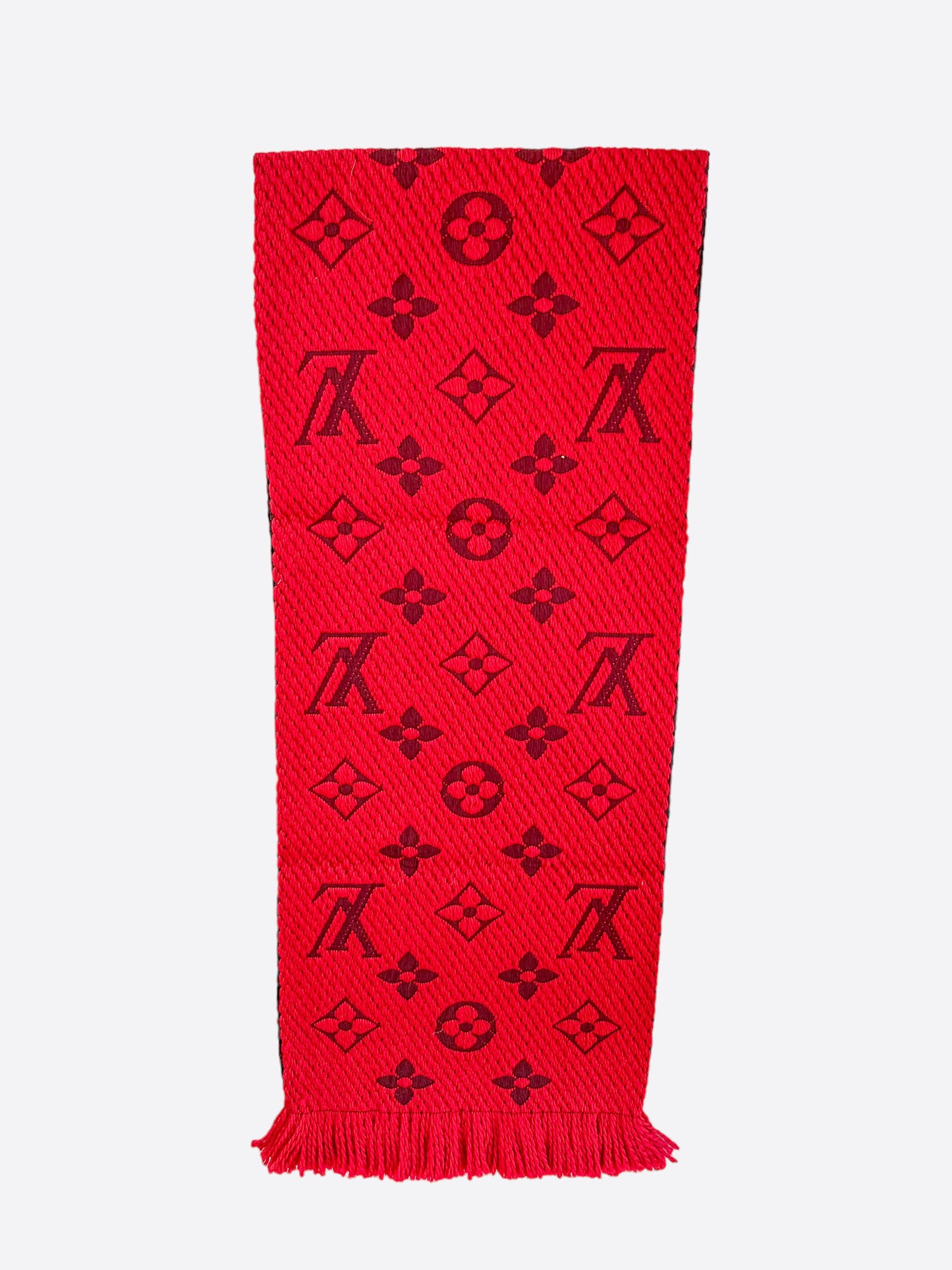 Louis Vuitton Monogram Logomania Scarf, Red, * Inventory Confirmation Required